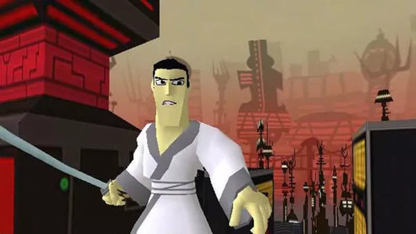Samurai Jack The Shadow of Aku for GameCube featuring action adventure gameplay based on the animated series gameplay