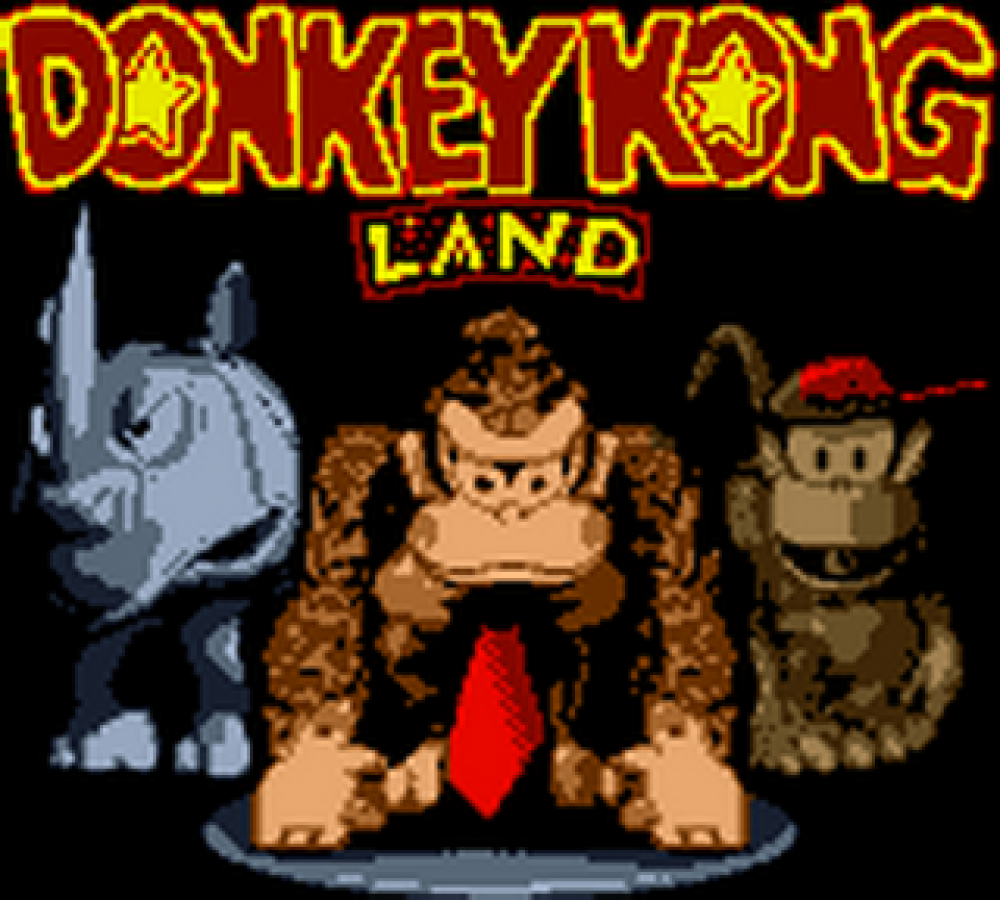 Donkey Kong Land title screen for Game Boy (GB) video game 