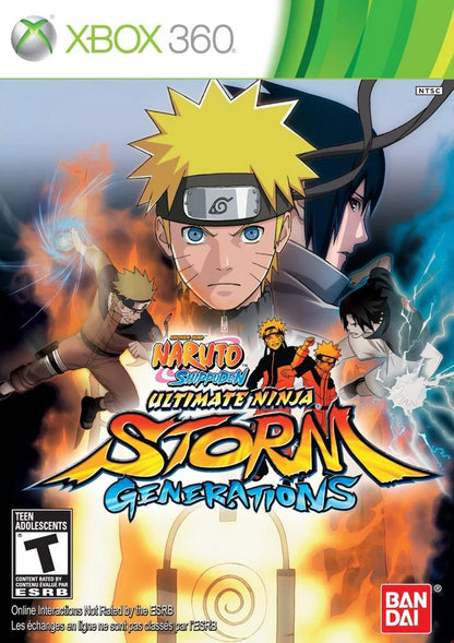 Naruto Shippuden: Ultimate Ninja Storm Generations cover art for Xbox 360 (X360) anime fighting video game
