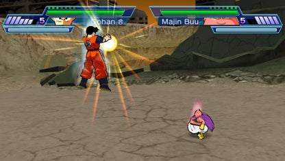 Dragon Ball Z Shin Budokai Another Road PlayStation Portable PSP fighting game sequel featuring new story mode ad-hoc versus battles and Super Saiyan transformations gameplay screenshot