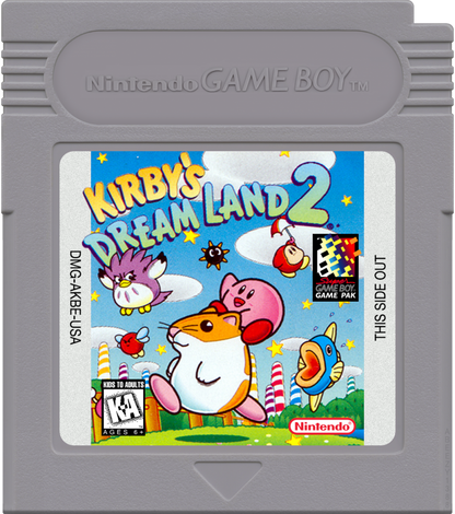 Kirby's Dream Land 2 cartirdge art for Game Boy (GB) video game