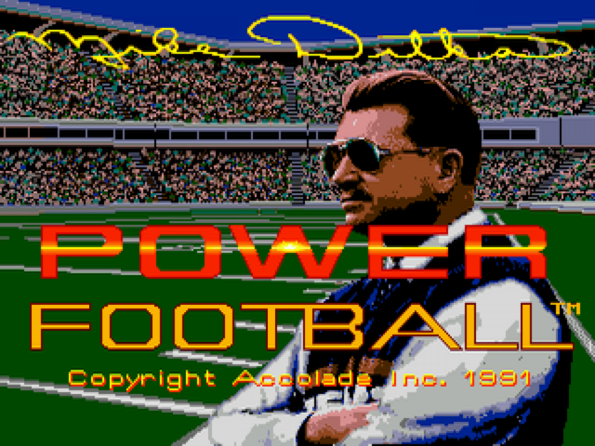 Mike Ditka Power Football title screen for Sega Genesis (GEN) video game