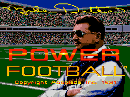 Mike Ditka Power Football title screen for Sega Genesis (GEN) video game