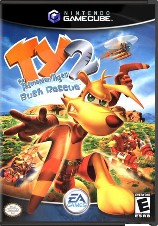 TY the Tasmanian Tiger 2 Bush Rescue for GameCube featuring colorful platforming action set in the Australian outback front cover