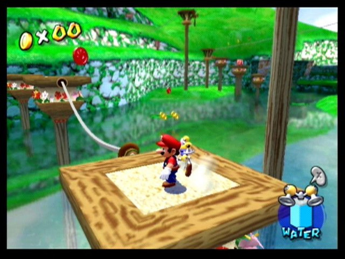 Super Mario Sunshine gameplay for Nintendo GameCube (GC) 3D platforming adventure video game