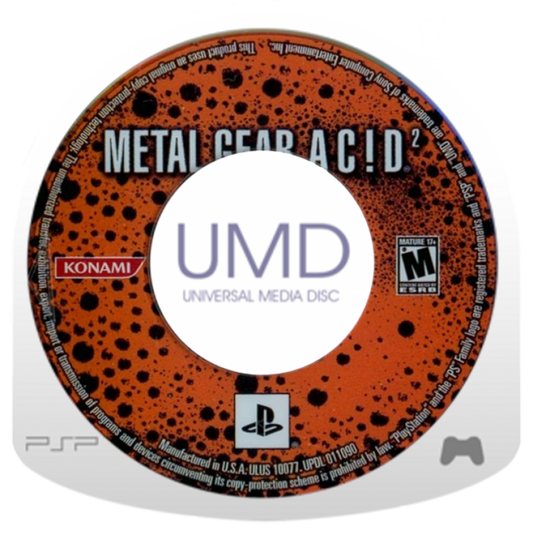 Metal Gear Acid 2 PlayStation Portable PSP for tactical strategy video game fans featuring card based combat stealth espionage missions strategic deck building turn based gameplay Solid Snake action futuristic military storyline unique Metal Gear experience collectible gaming appeal UMD disc