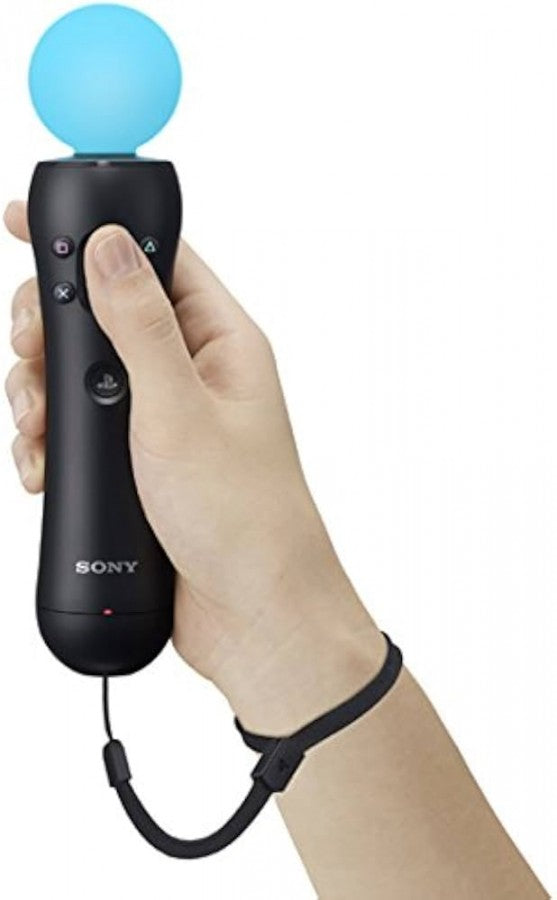 PlayStation Move Motion Controller loose motion sensing wand with color-changing orb inertial sensors light tracking technology Bluetooth connectivity for PlayStation 3 PS3 and PlayStation 4 PS4 gaming consoles in hand with wrist strap (not included)