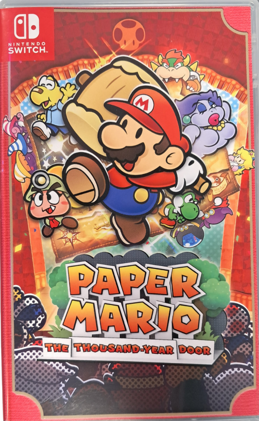Paper Mario The Thousand-Year Door AES Import Nintendo Switch for role playing video game fans featuring turn based battles charming paper style graphics humorous storytelling puzzle solving colorful worlds memorable characters adventure gameplay import edition collectible gaming appeal front cover