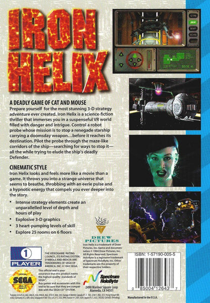 Iron Helix Sega CD Sega CD FMV interactive sci fi adventure game space horror puzzle exploration retro video game back of case