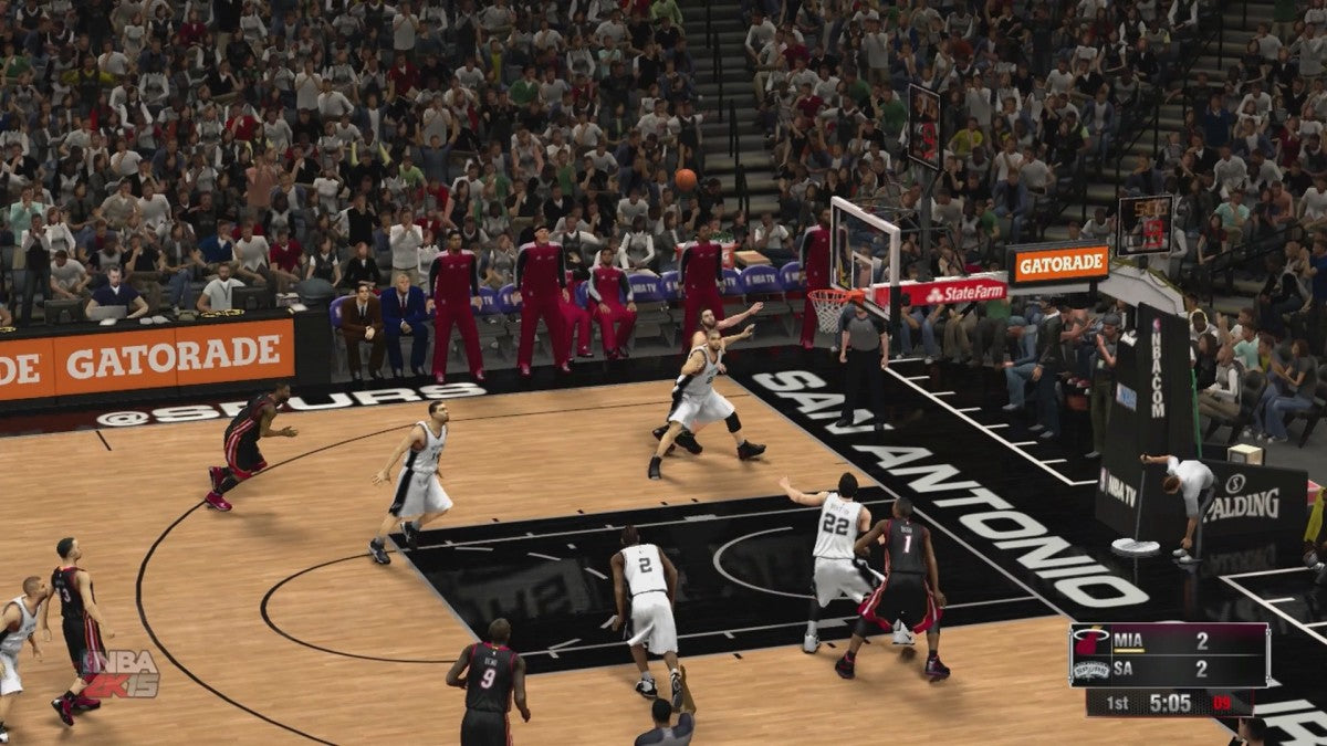 NBA 2K15 Xbox 360 basketball simulation video game with Kevin Durant cover athlete MyCAREER story mode, MyTEAM card collecting, The Park online streetball, authentic teams players, 2K Sports gameplay