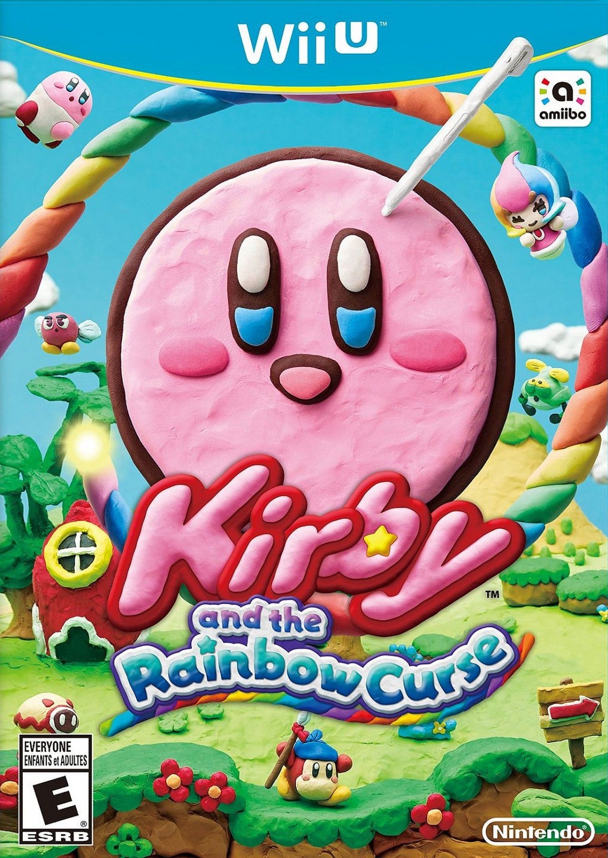 Kirby and the Rainbow Curse cover art for Nintendo Wii U (Wii U) video game. 