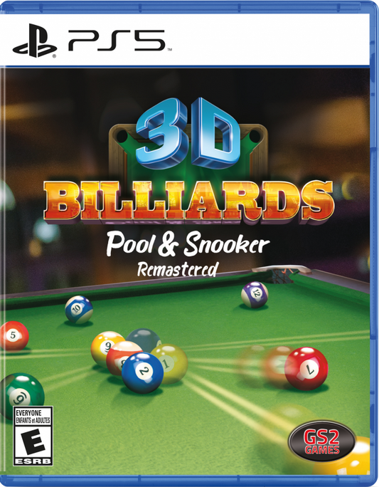 3D Billiards: Pool & Snooker Remastered cover art for PlayStation 5 (PS5) video game
