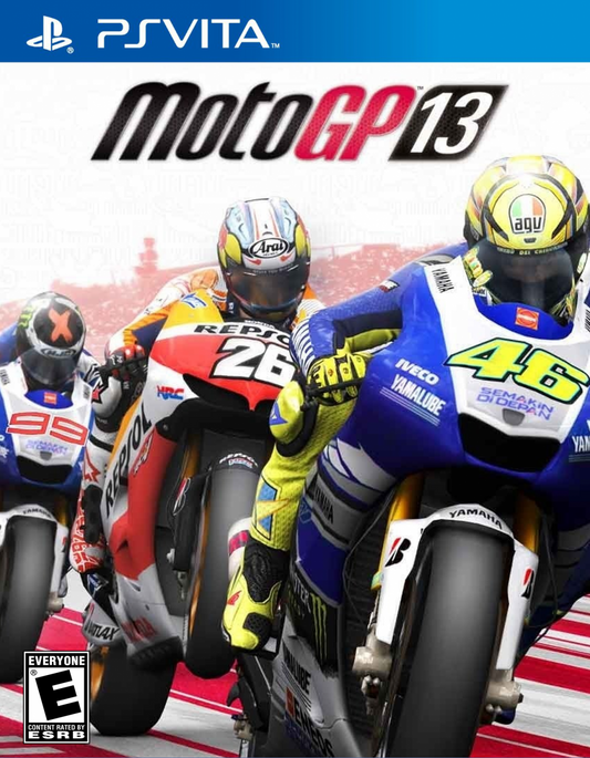 MotoGP 13 PAL Import retro PS Vita video game MotoGP motorcycle racing sports simulation realistic bike racing championship gameplay handheld console title PlayStation Vita release cover art