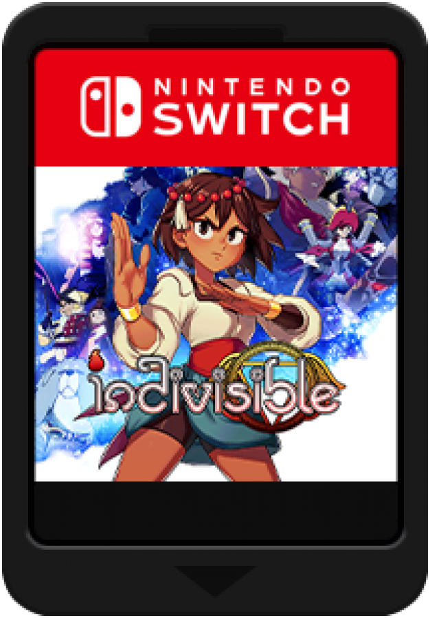Indivisible cartridge art for Nintendo Switch (NS) video game