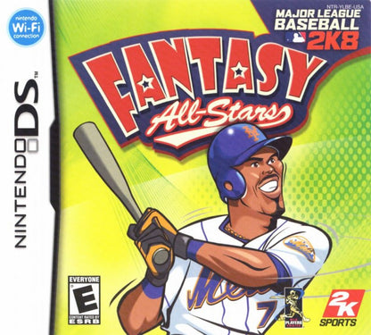 MLB 2K8 Fantasy All Stars for Nintendo DS arcade style baseball video game featuring exaggerated cartoon players fantasy themed teams fast paced gameplay touch controls and a fun all ages handheld baseball experience cover
