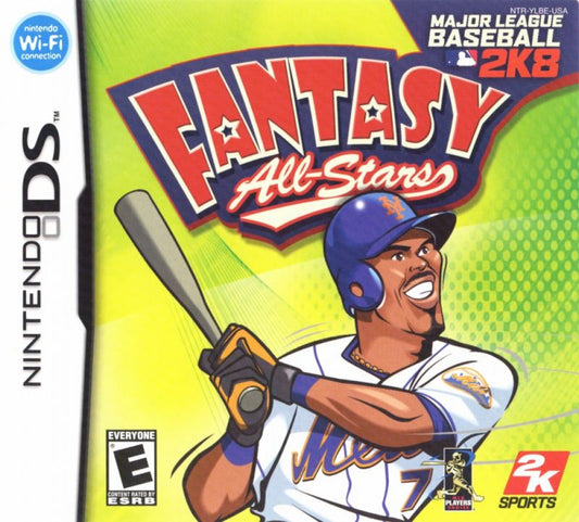MLB 2K8 Fantasy All Stars for Nintendo DS arcade style baseball video game featuring exaggerated cartoon players fantasy themed teams fast paced gameplay touch controls and a fun all ages handheld baseball experience cover