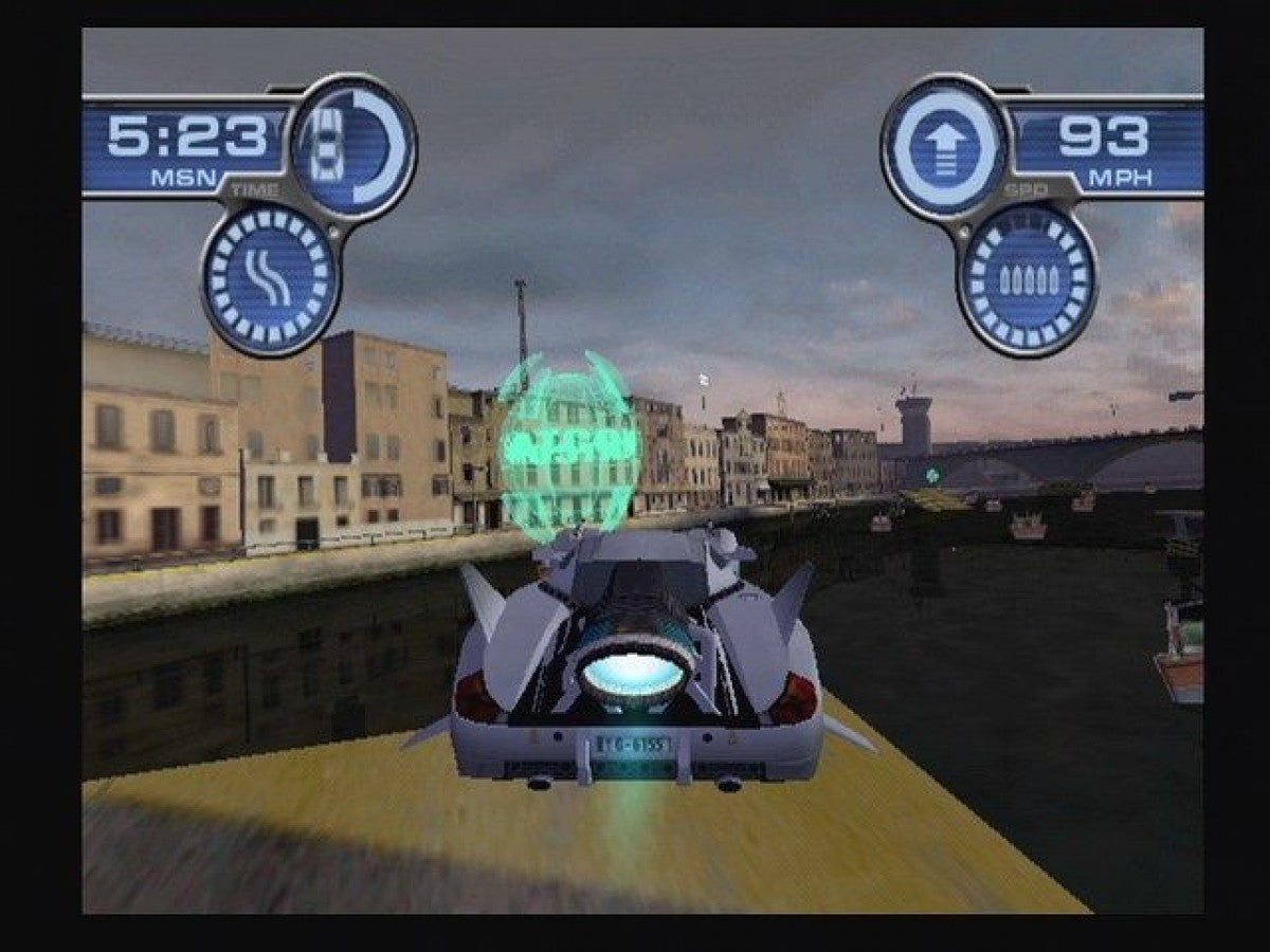 Spy Hunter – PlayStation 2 (PS2) video game gameplay, vehicular combat action.