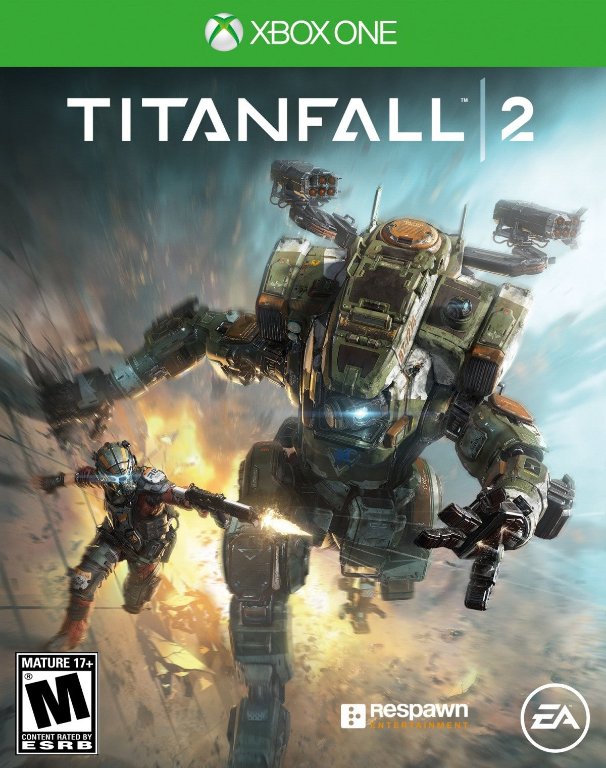 Titanfall 2 Xbox One fast-paced sci-fi shooter with pilot parkour combat and powerful Titan mech battles front cover