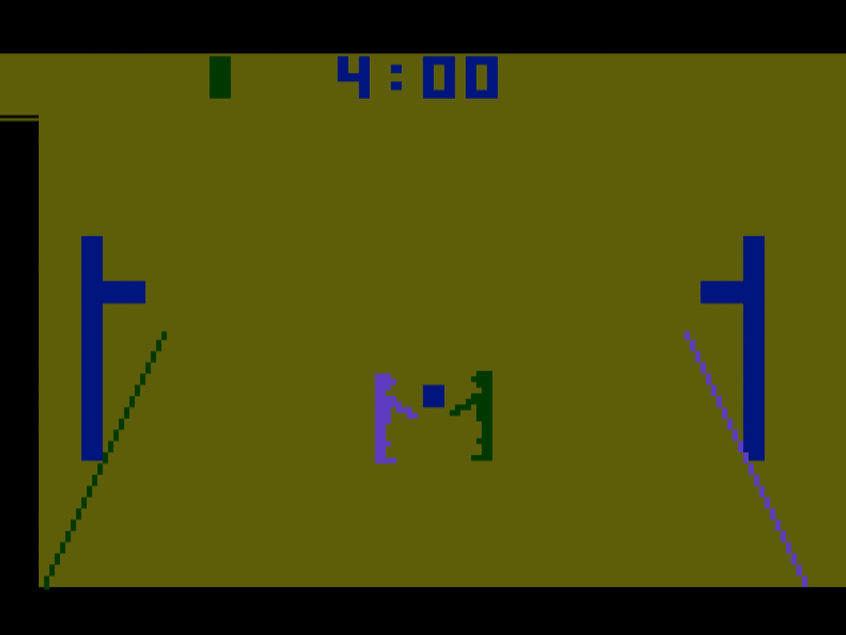Basketball Text Label Atari 2600 video game featuring basketball sports gameplay competitive matches shooting challenges passing defense scoring and classic Atari 2600 arcade sports action retro video game collection collectible gaming appeal gameplay