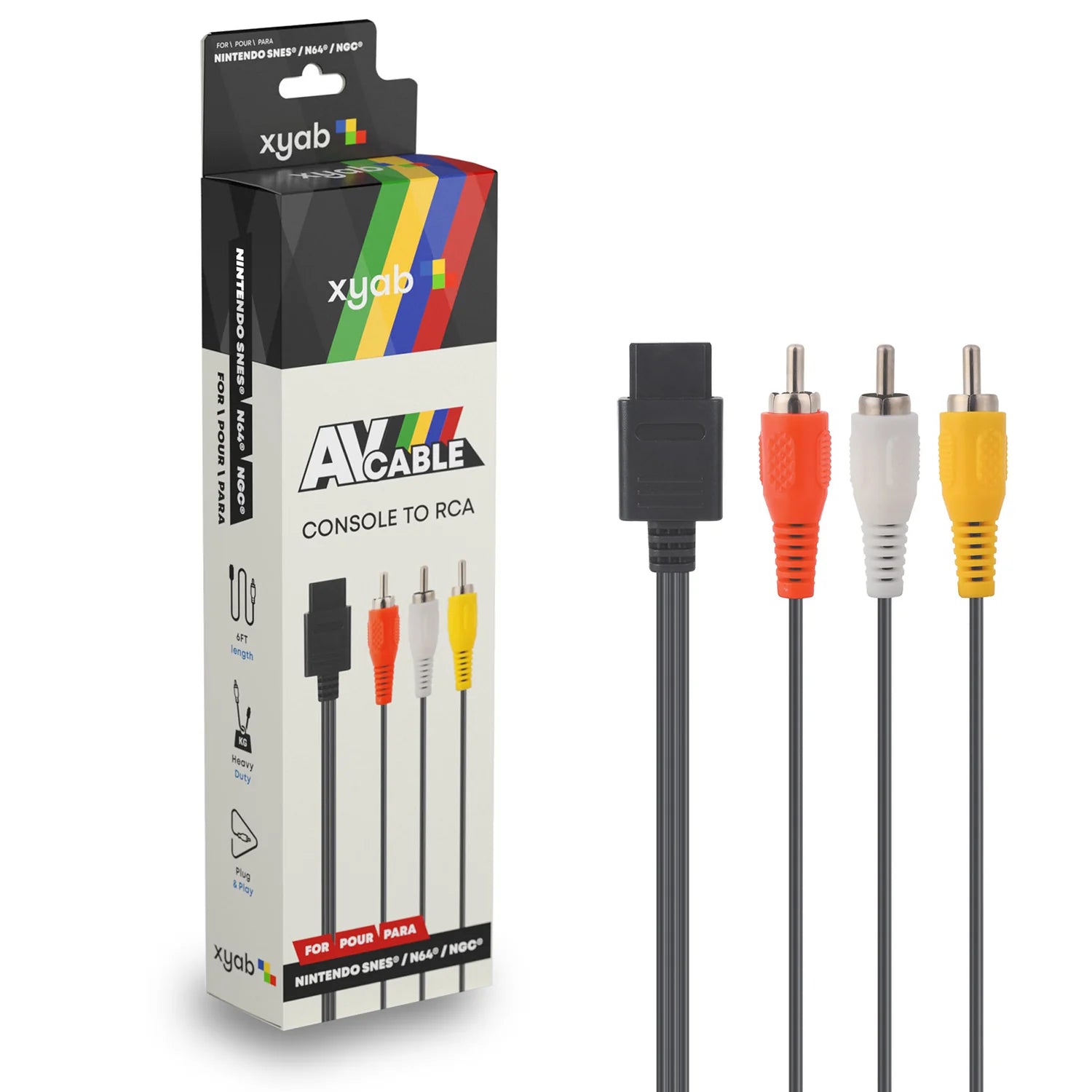 XYAB brand AV cable for Nintendo 64 SNES and GameCube