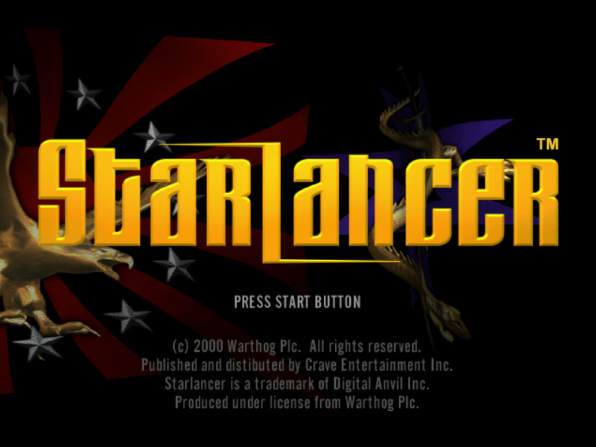 StarLancer Sega Dreamcast retro video game space combat simulator title screen