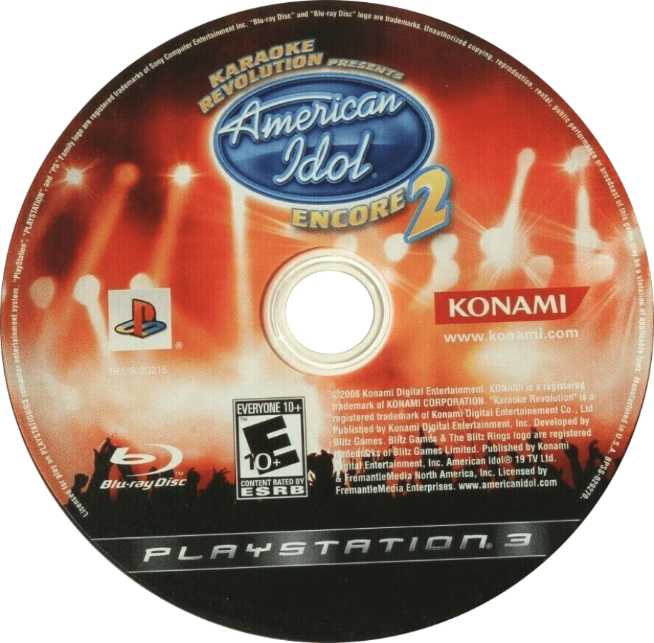 Karaoke Revolution American Idol Encore 2 disc for PlayStation 3 (PS3) video game