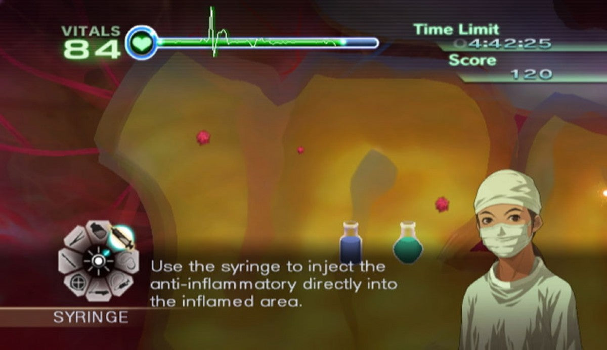 Trauma Center: New Blood gameplay art for Nintendo Wii (Wii) featuring motion‑controlled surgical gameplay, cooperative operations, and a dramatic story of medical challenges.