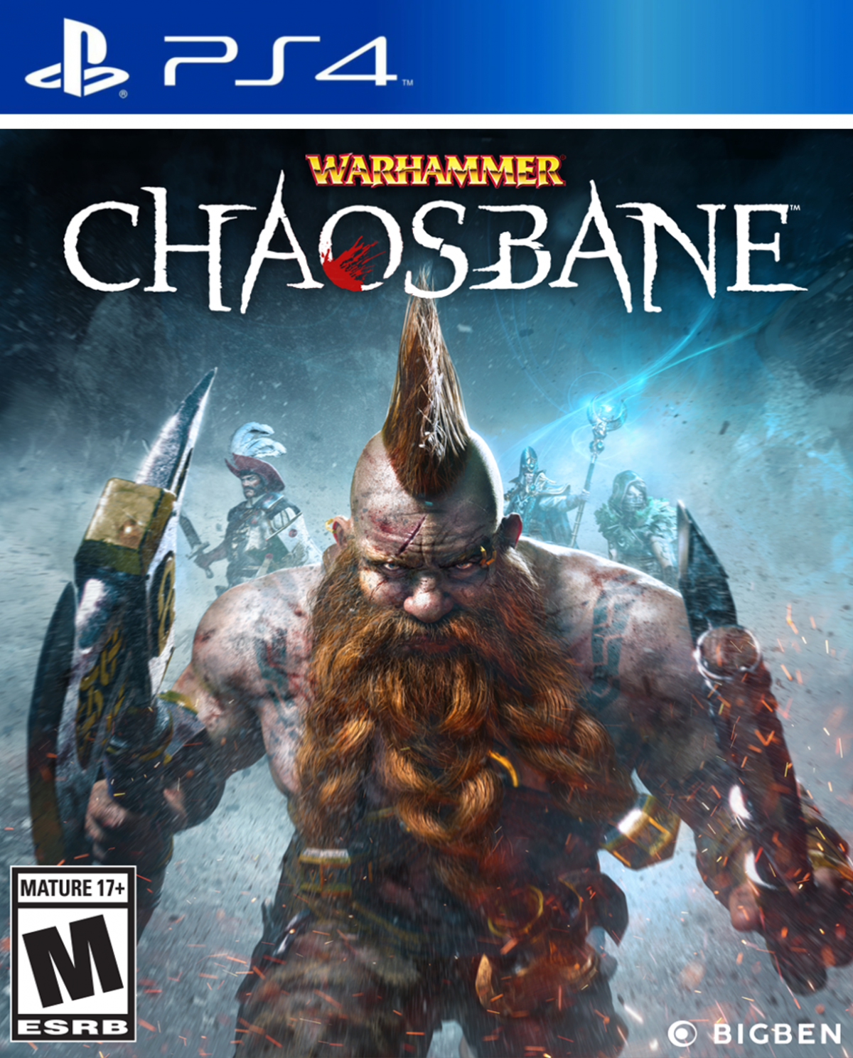 Warhammer: Chaosbane – PlayStation 4 (PS4) video game cover image, action role-playing game.