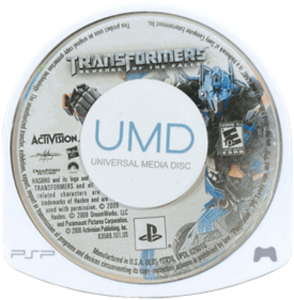 Transformers Revenge of the Fallen PSP for action video game fans featuring Autobots and Decepticons fast paced robot combat vehicle transformations explosive missions powerful weapons cinematic battles and portable PlayStation Portable gameplay collectible gaming appeal UMD