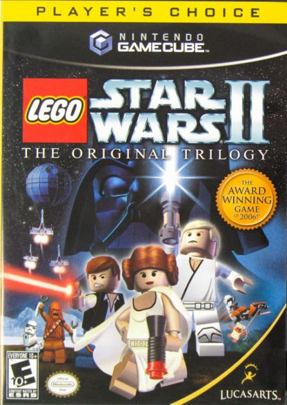 Lego Star Wars II: The Original Trilogy Player’s Choice for GameCube featuring classic Star Wars characters in family-friendly action gameplay front cover