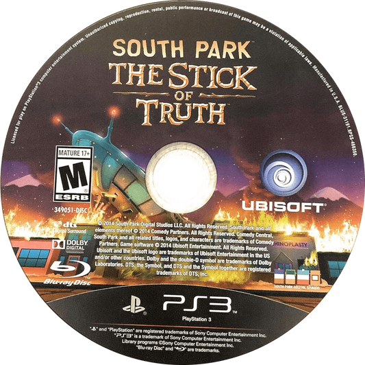 South Park: The Stick of Truth disc for PlayStation 3 (PS3) video game