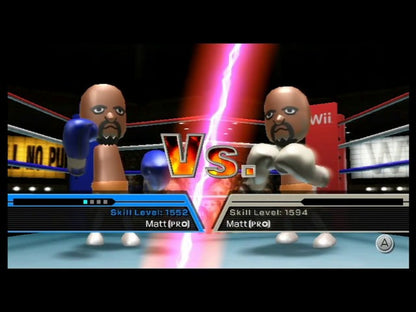 Wii Sports gameplay for Nintendo Wii (Wii) featuring motion‑controlled gameplay with tennis, bowling, baseball, golf, and boxing in a fun, family‑friendly sports collection.