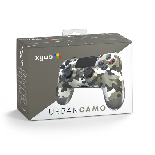 Camo colored PS4 controller by XYAB wireless gaming controller featuring ergonomic design textured camouflage finish responsive buttons analog sticks and enhanced PlayStation 4 gameplay experience 