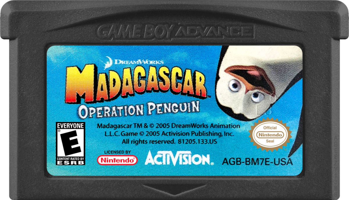Game Boy Advance Madagascar Operation Penguin adventure game game cartridge