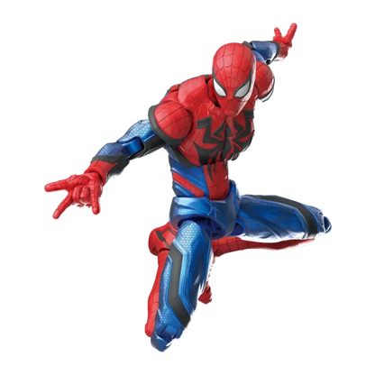 Blokees Marvel Rivals Champion Class 06 Spider Man collectible model kit inspired design featuring dynamic superhero action aesthetic iconic web slinger pose detailed armor style suit components articulated display figure Marvel gaming universe collectible presentation