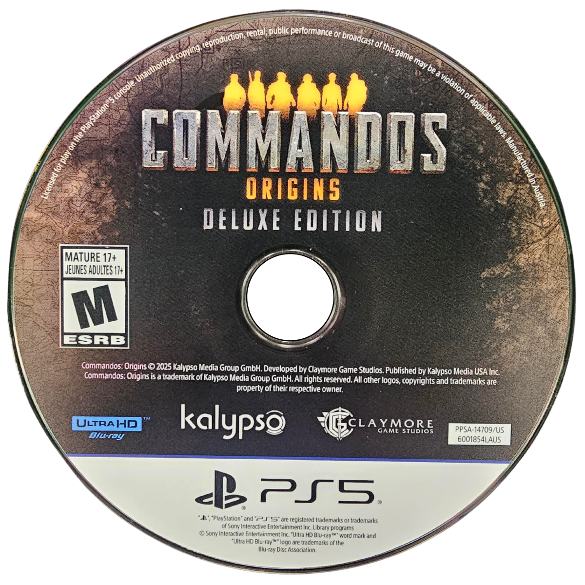 Commandos Origins Deluxe Edition PlayStation 5 PS5 for tactical strategy video game fans featuring World War II commando missions stealth gameplay squad management enemy infiltration strategic planning diverse specialist abilities challenging objectives and Deluxe Edition content collectible gaming appeal game disc