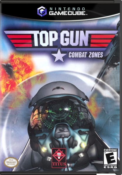 Top Gun: Combat Zones cover art for Nintendo GameCube (GC) aerial combat flight simulation video game