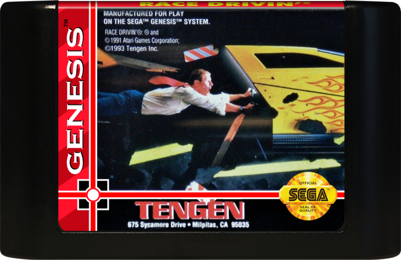 Race Drivin' cartridge for Sega Genesis (GEN) video game