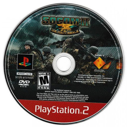 SOCOM II disc art for Playstation 2 (PS2) video game