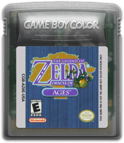 The Legend of Zelda Oracle of Ages Game Boy Color GBC for retro video game enthusiasts featuring action adventure gameplay time travel mechanics classic dungeon exploration puzzle solving top down combat memorable characters and collectible gaming appeal cartridge 