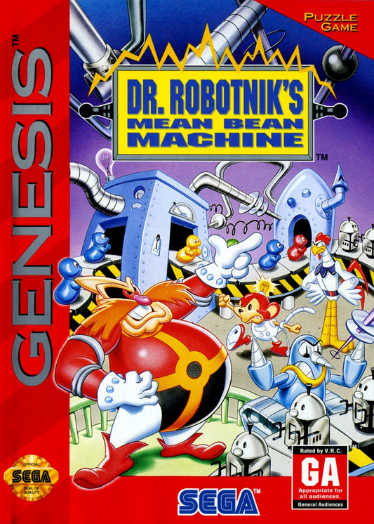 Dr Robotniks Mean Bean Machine Sega Genesis retro video game puzzle game cover art (1993)