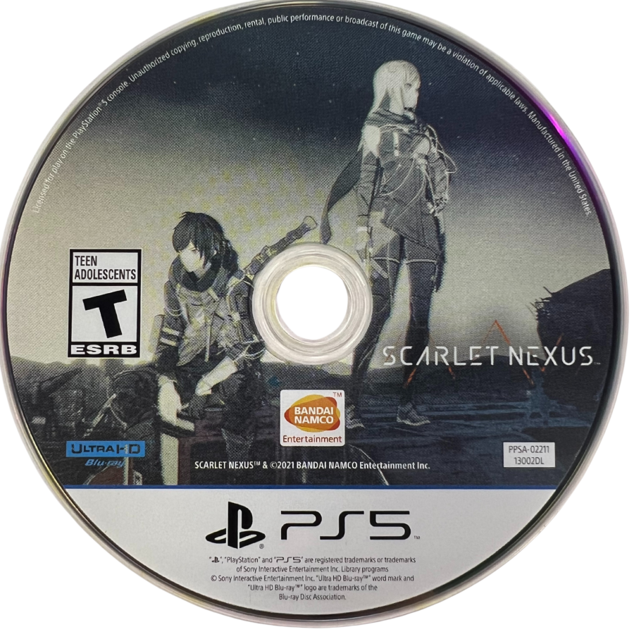 Scarlet Nexus disc for PlayStation 5 (PS5) action role-playing video game