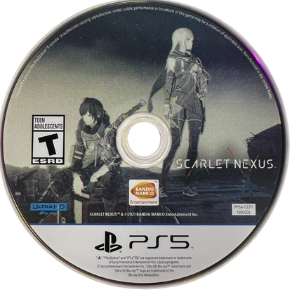 Scarlet Nexus disc for PlayStation 5 (PS5) action role-playing video game