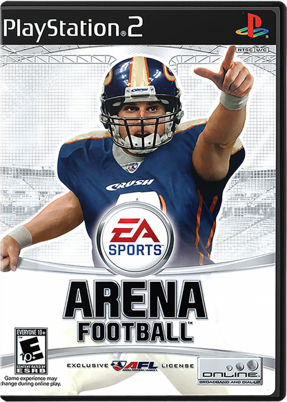 Arena Football PS2 sports football video game cover art.