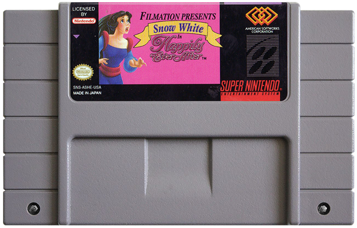 Snow White in Happily Ever After cartridge for Super Nintendo Entertainment System (SNES) retro video game