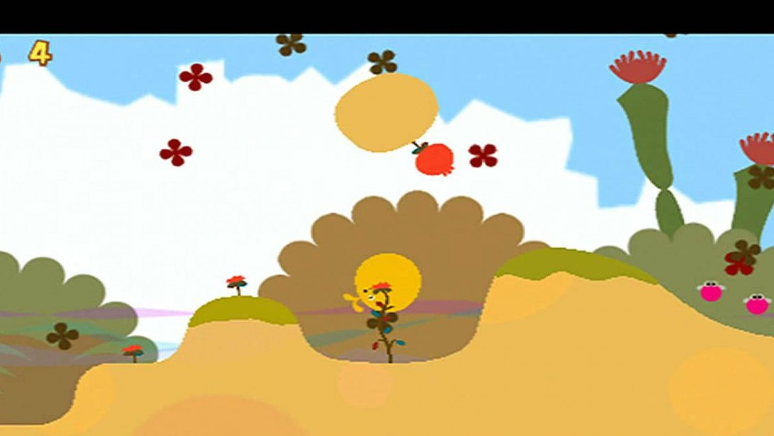 LocoRoco PSP inspired design featuring whimsical platform adventure aesthetic colorful rolling creatures vibrant hand drawn environments cheerful music playful physics based gameplay charming puzzle elements and joyful portable gaming presentation gameplay