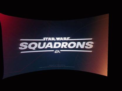 Star Wars: Squadrons – PlayStation 4 (PS4) video game title screen, space combat flight simulator