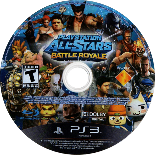 PlayStation All-Stars Battle Royale disc art for PlayStation 3 (PS3) video game