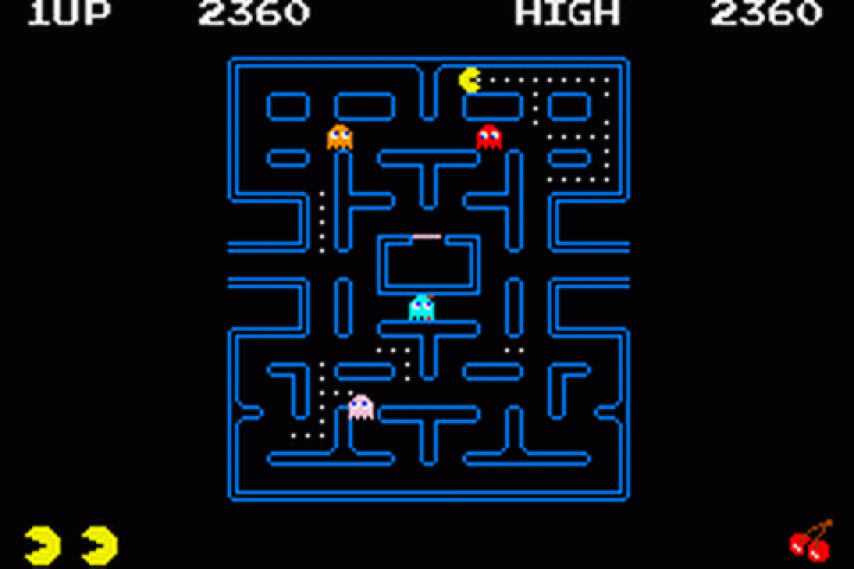 Pac-Man Collection for Game Boy Advance, gameplay for an arcade compilation video game with classic maze gameplay, multiple game modes, retro challenges, and iconic character action