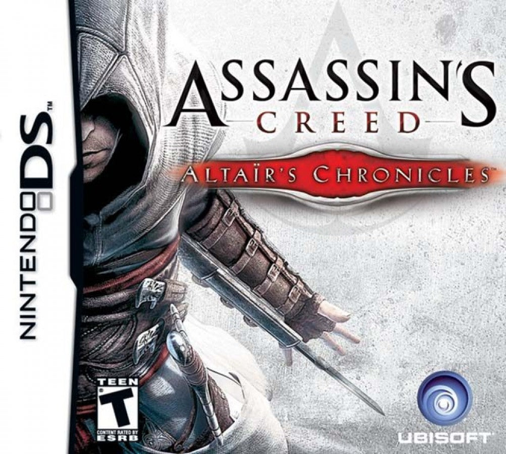 Assassin’s Creed: Altair’s Chronicles for Nintendo DS action adventure stealth game featuring historical missions, platforming and combat, puzzle solving, and stylus based handheld Assassin’s Creed gameplay experience cover